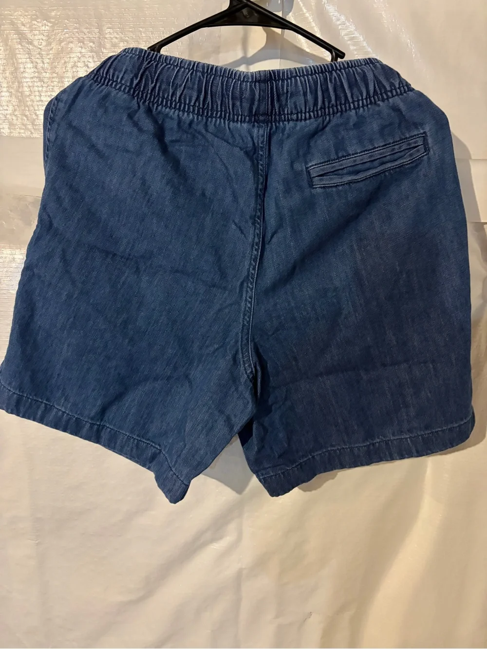 Club Room Navy Blue Elastic Waist Denim Shorts